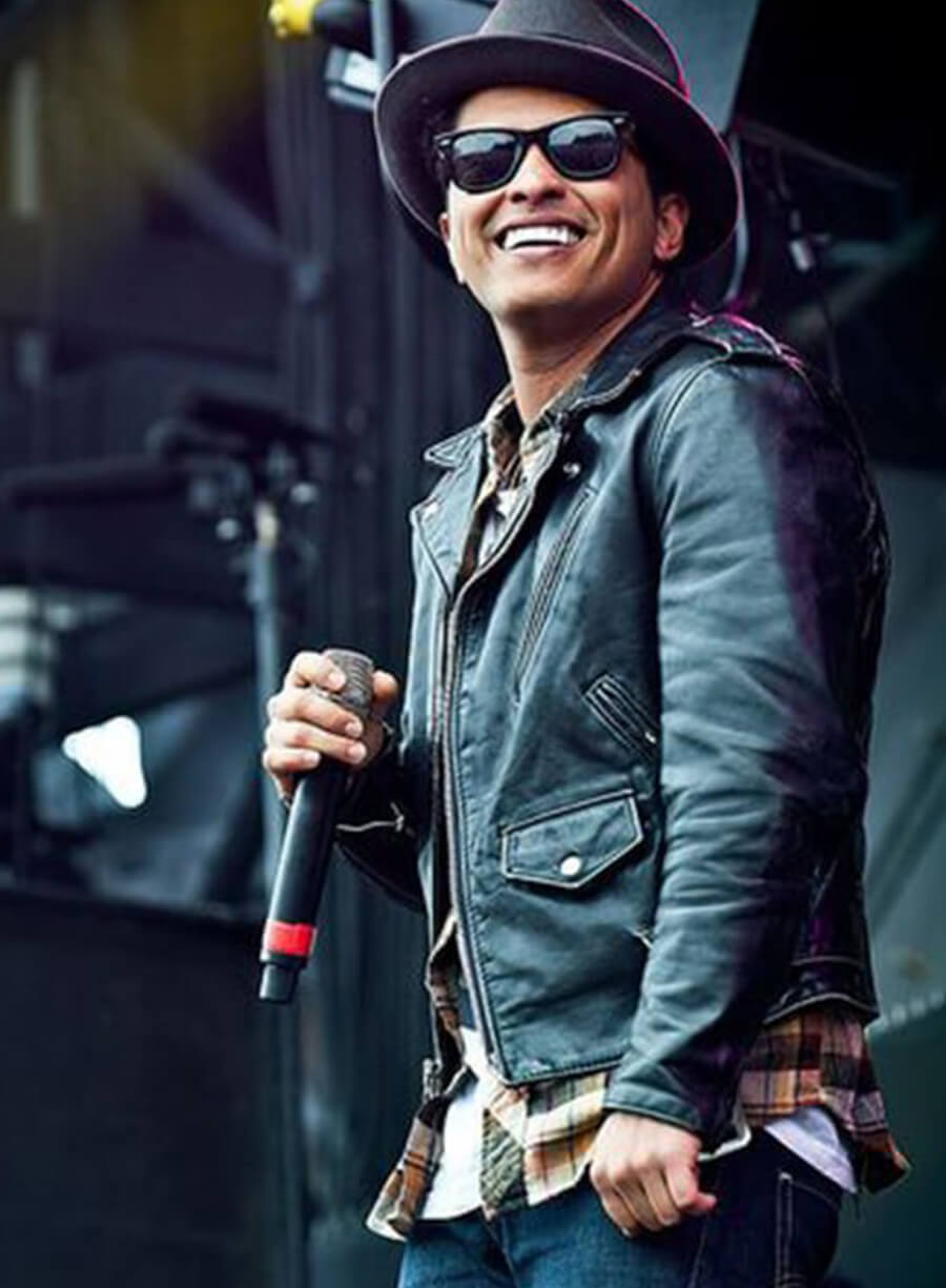 Harpoon Bruno Mars Inspired Black Leather Jacket