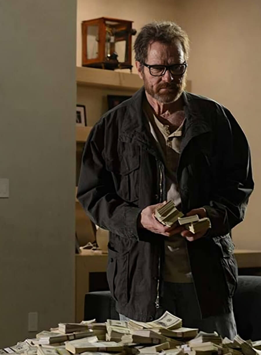 Harpoon Walter White Inspired Black Cotton Fabric Cotton Jacket - Breaking Bad Style
