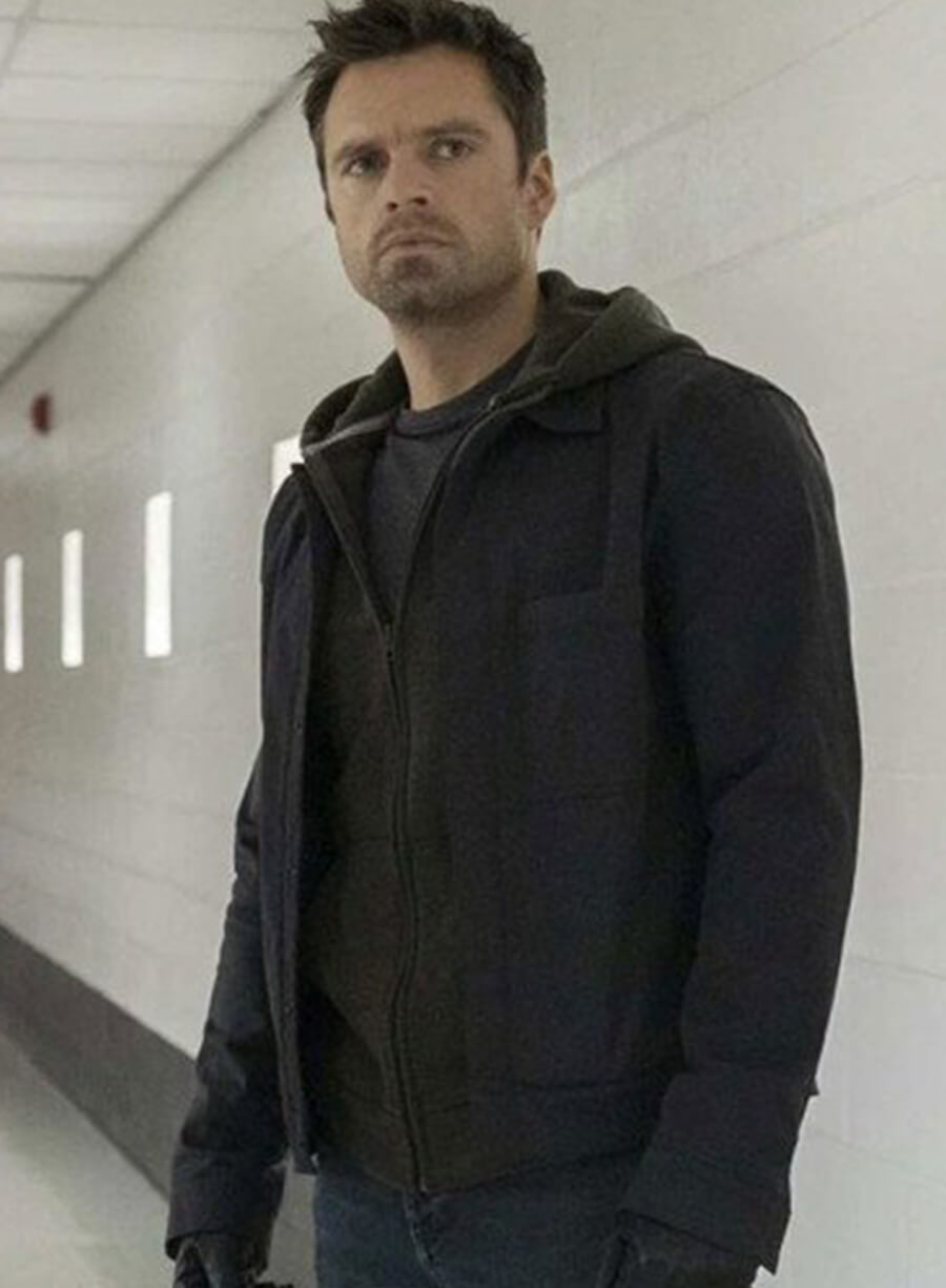 Harpoon Bucky Barnes Inspired Black Leather Jacket - The Falcon and the Winter Soldier Style