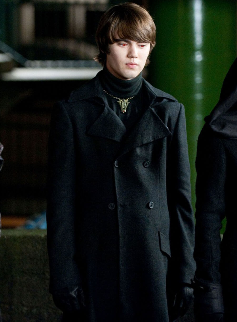 Harpoon Alec Inspired Black Wool Fabric Coat - Twilight Style