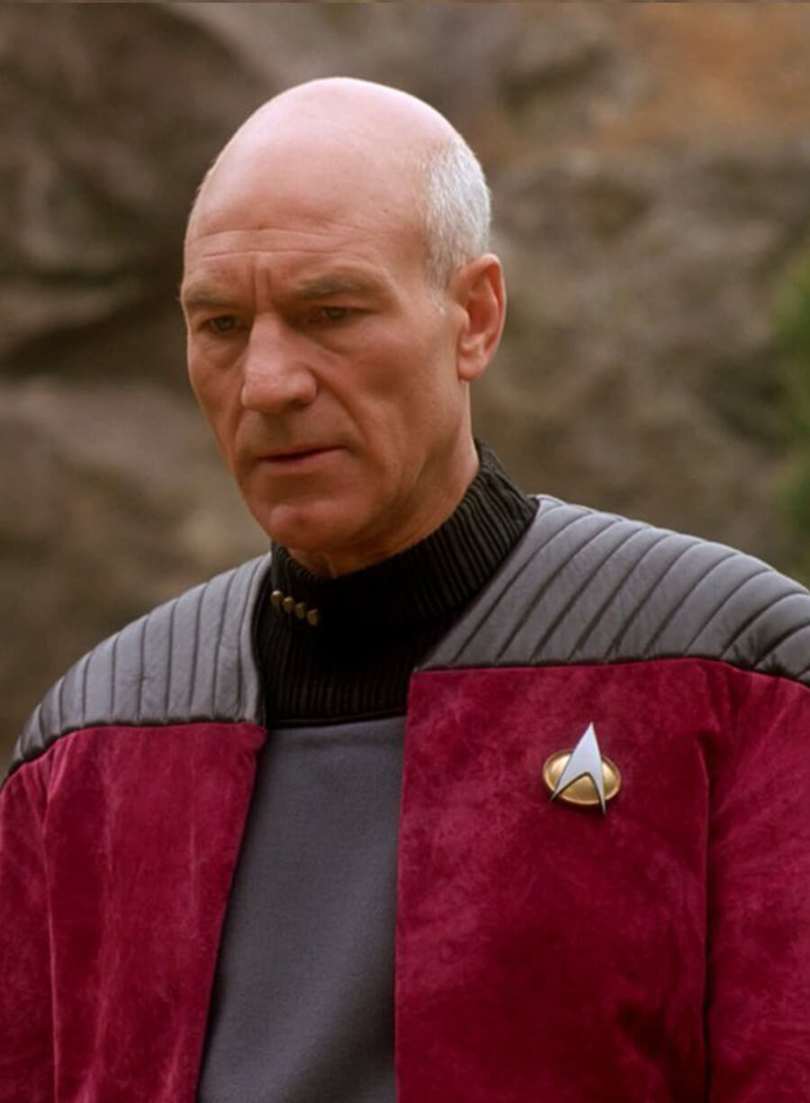 Harpoon Jean-Luc Picard / Captain Picard Inspired Red Leather Jacket - Star Trek: The Next Generation Style
