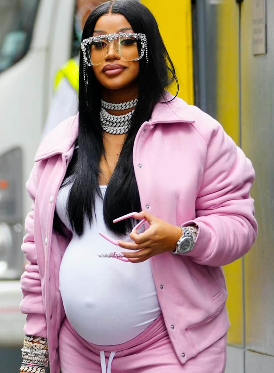 Harpoon Cardi B Pink Inspired Pink Leather Jacket