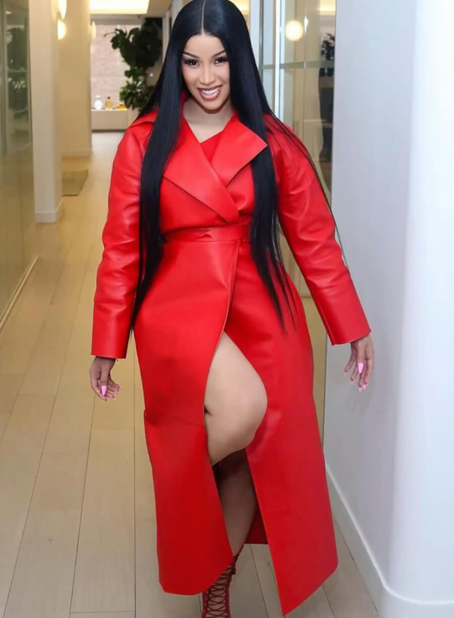 Harpoon Cardi B Trench Inspired Red Coat