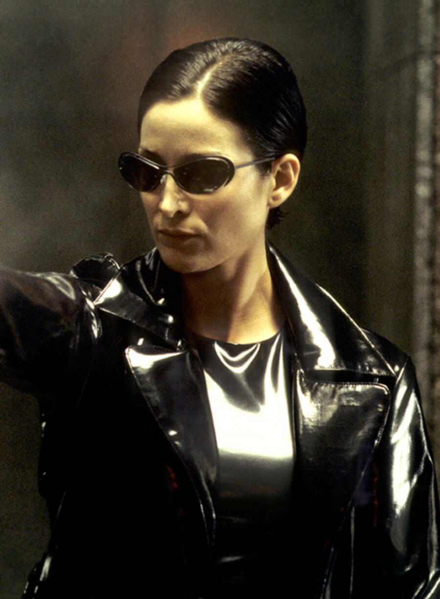 Harpoon Trinity Inspired Black Real Leather Coat - The Matrix Style