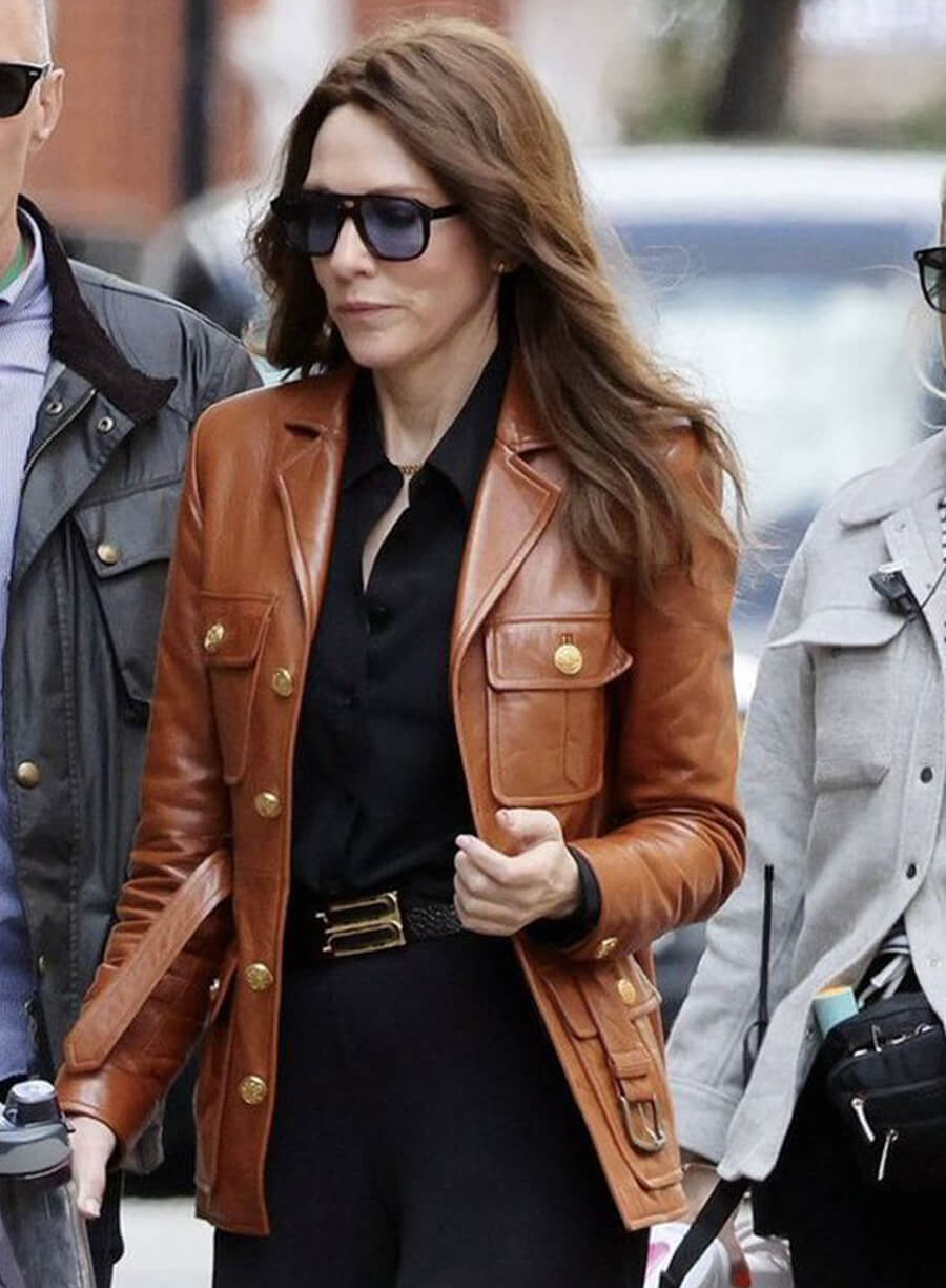 Harpoon Kathryn St. Jean Inspired Brown Leather Jacket - Black Bag 2025 Style