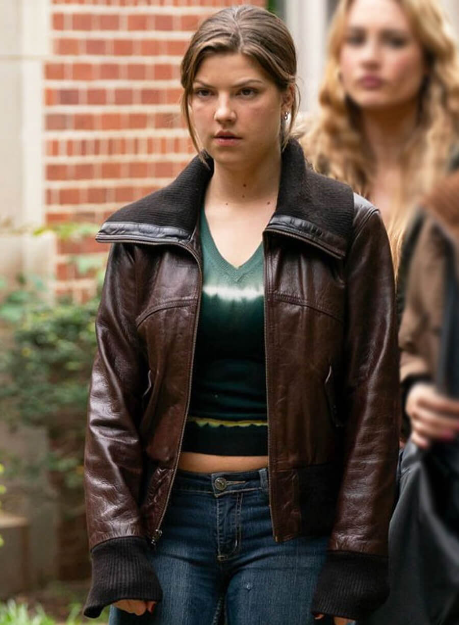 Harpoon Bree Inspired Brown Leather Jacket - Tell Me Lies Style