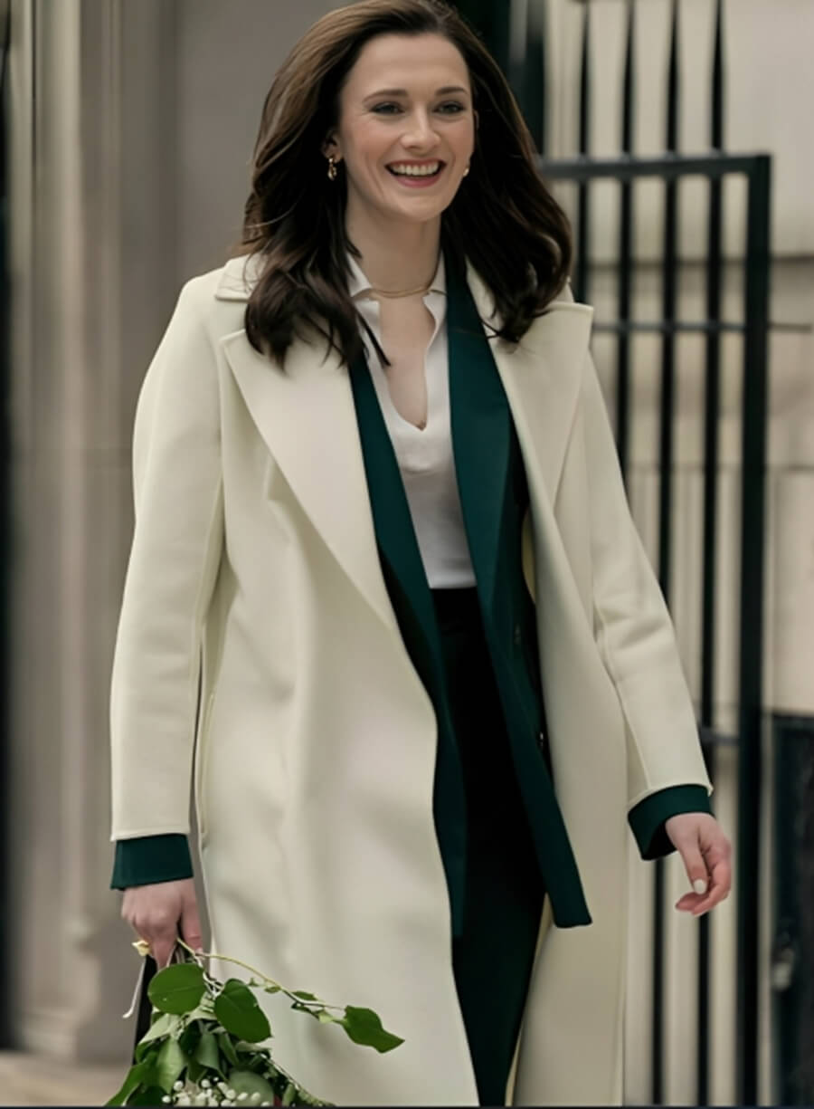 Harpoon Charlotte Ritchie Inspired White Wool Fabric Coat - You Tv Series Style