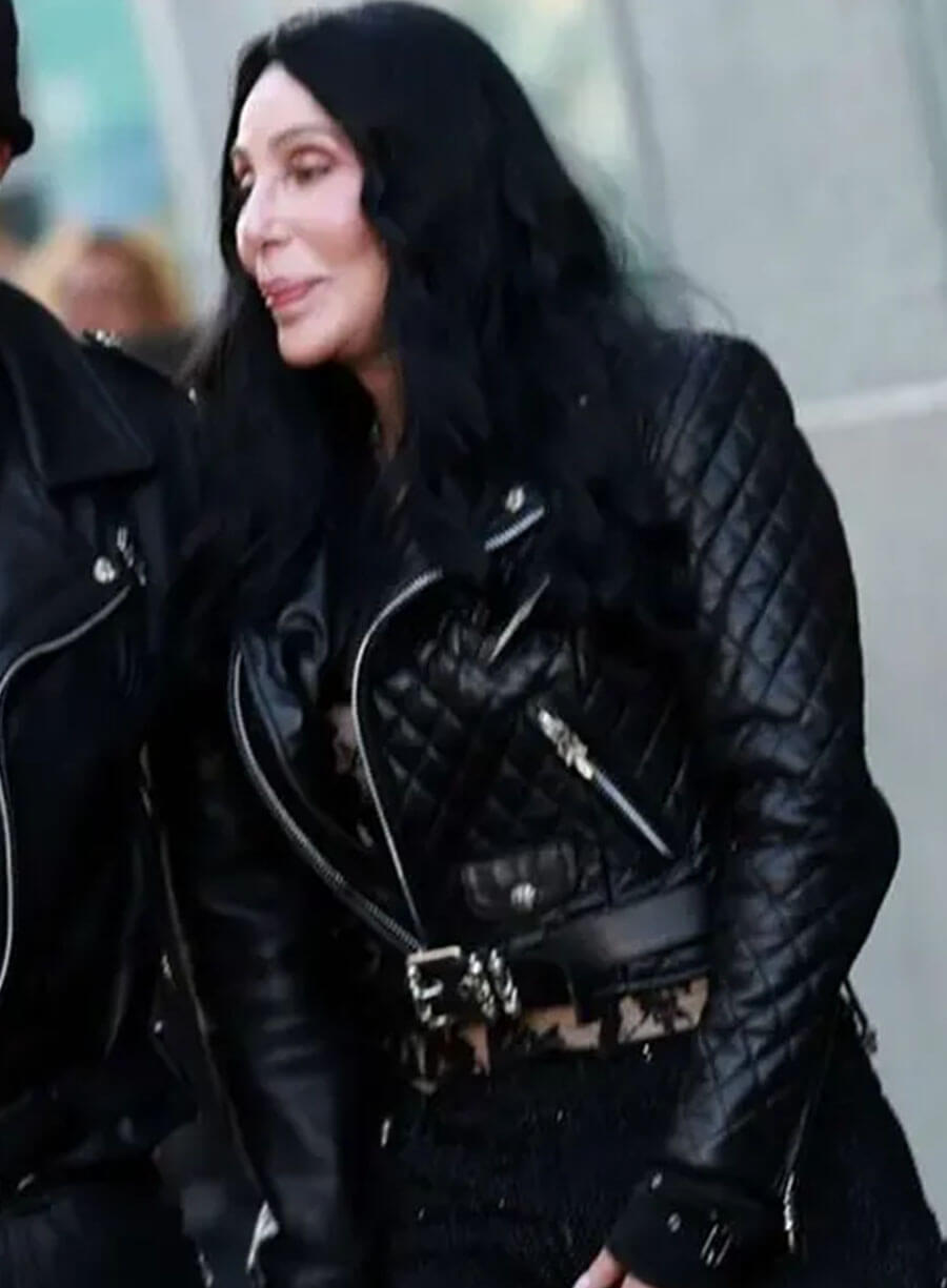 Harpoon Cher Inspired Black Biker Jacket - The Bikeriders Style