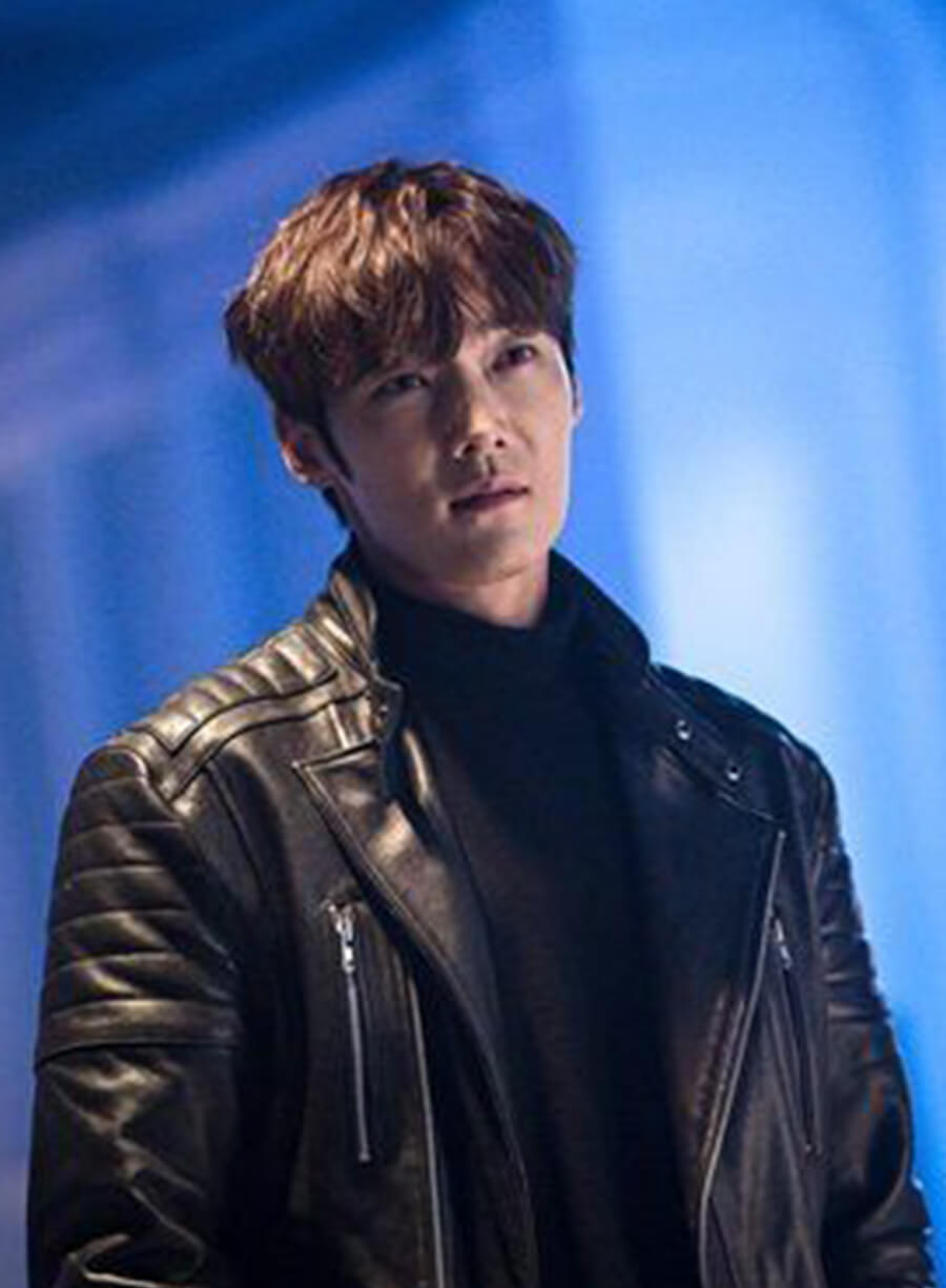 Harpoon Kang Ki-Beom Inspired Black Real Leather Biker Jacket - Rugal Style