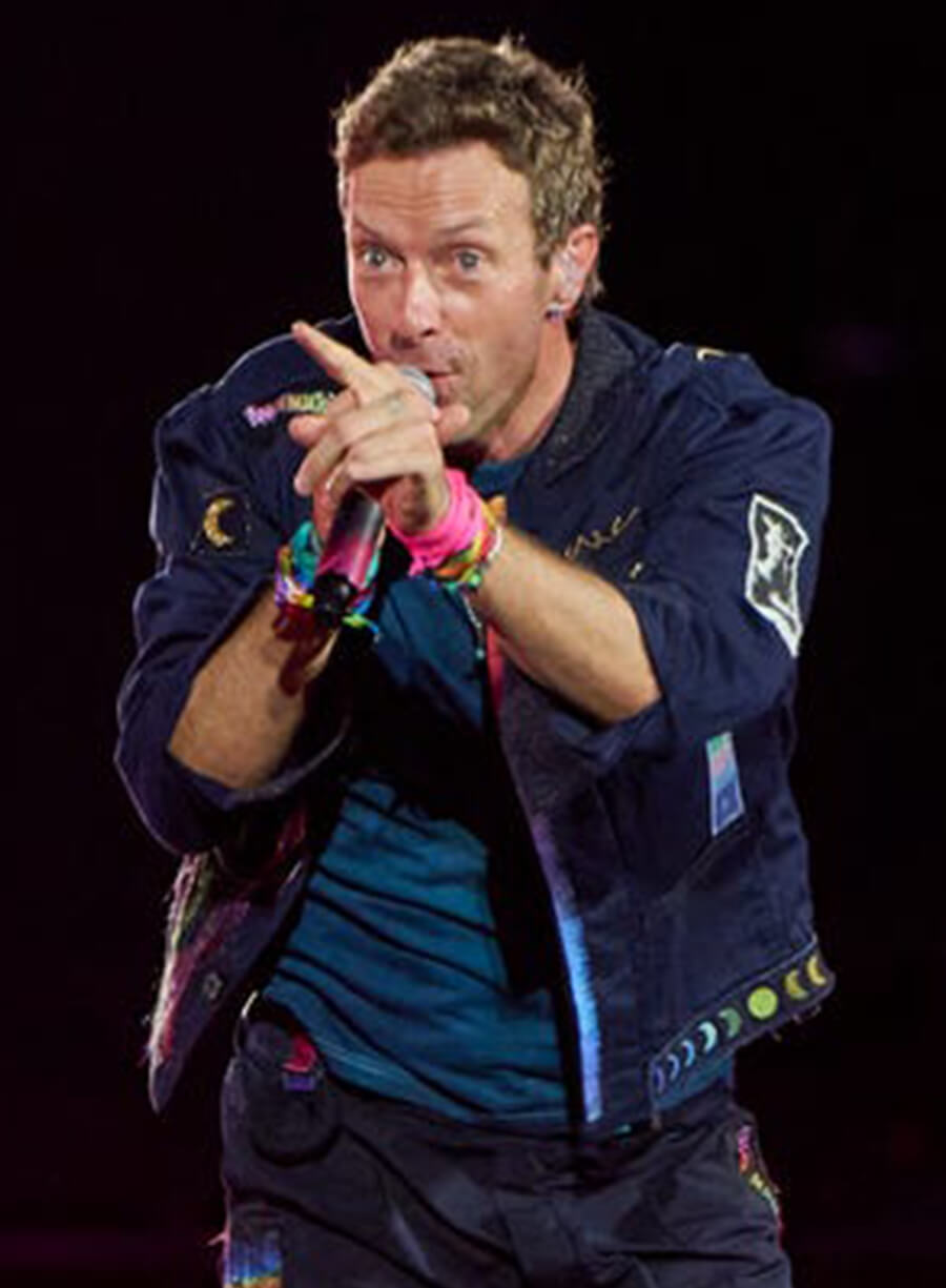 Harpoon Chris Martin Inspired Blue Cotton Fabric Cotton Jacket - Coldplay Concert 2025 Style