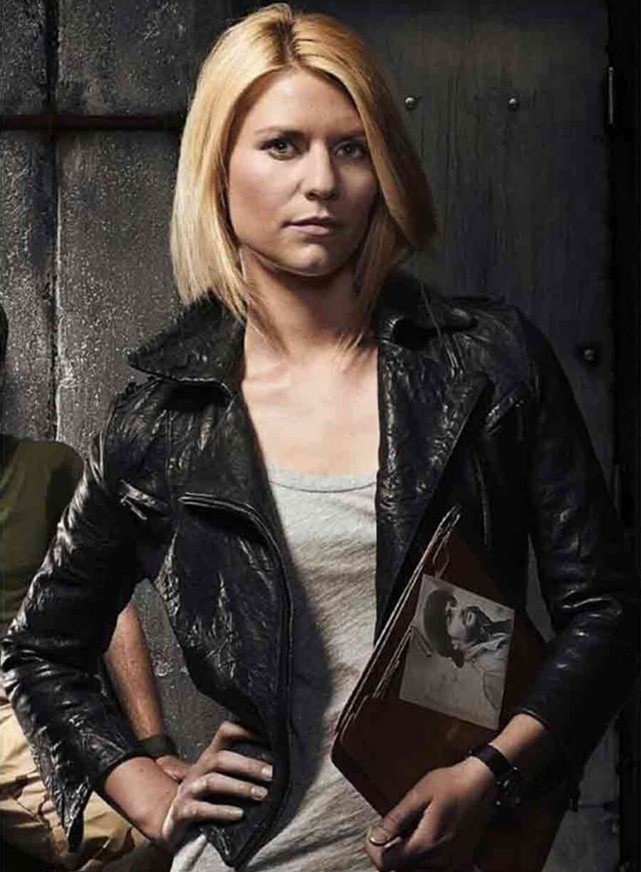 Harpoon Carrie Mathison Inspired Black Leather Jacket - Homeland Tv Series Style