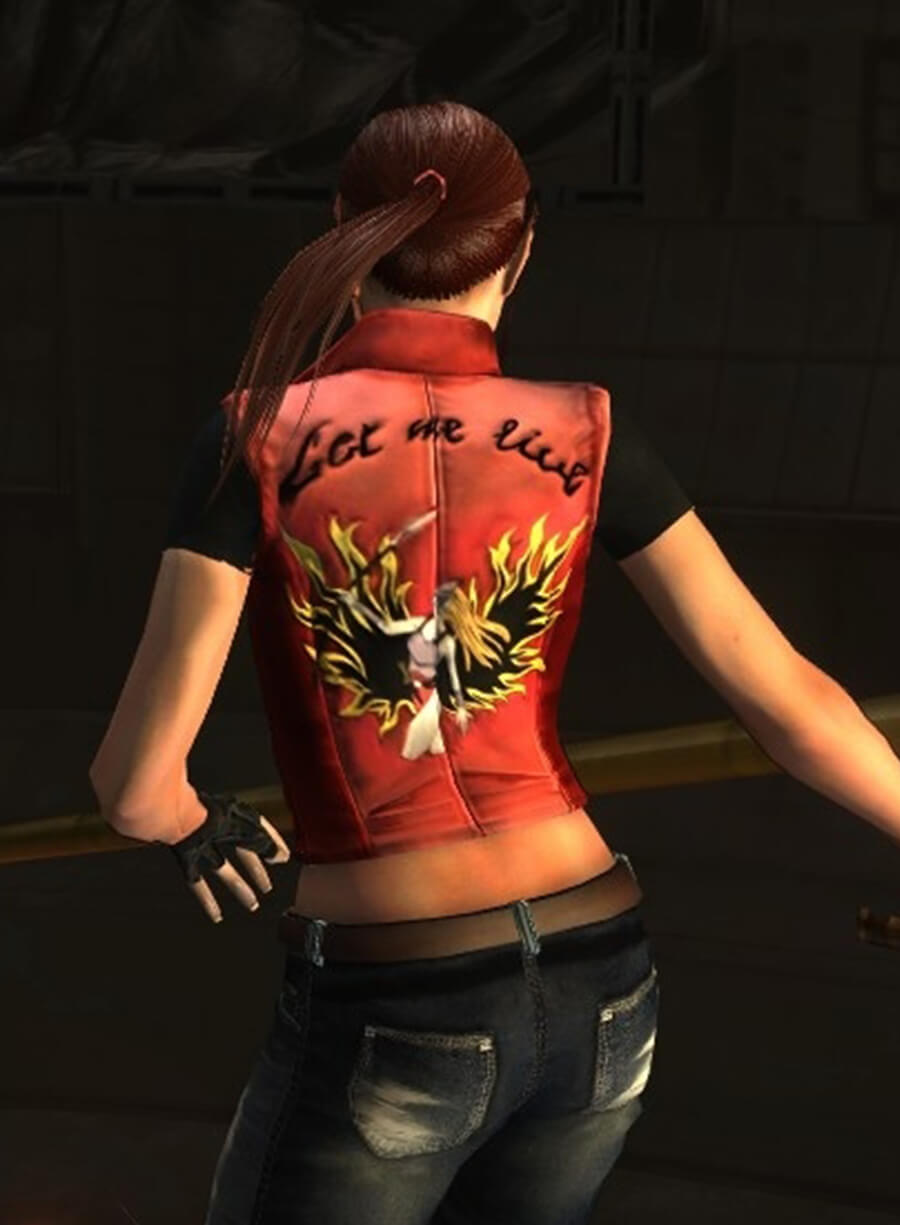 Harpoon Claire Redfield Inspired Red Leather Jacket - Resident Evil Code Veronica Style