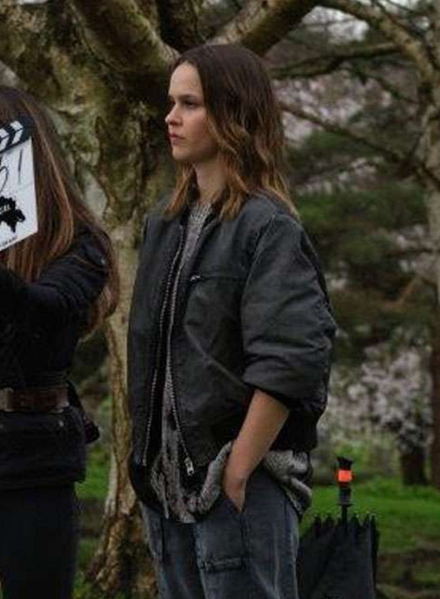 Harpoon Victoria Inspired Black Bomber Jacket - The Crow Girl Style
