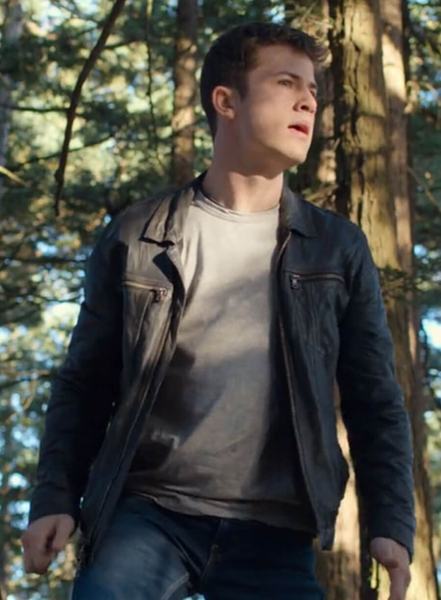 Harpoon Clay Jensen Inspired Black Leather Jacket - 13 Reasons Why Style