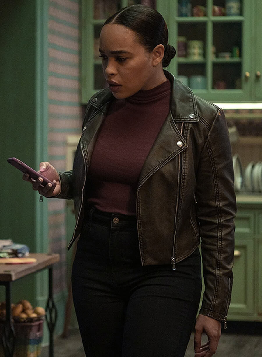 Harpoon David Inspired Black Leather Jacket - Cobweb 2023 Style
