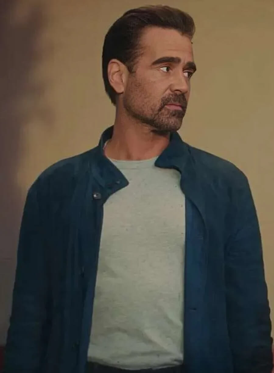 Harpoon David Inspired Blue Leather Jacket - A Big Bold Beautiful Journey 2025 Style