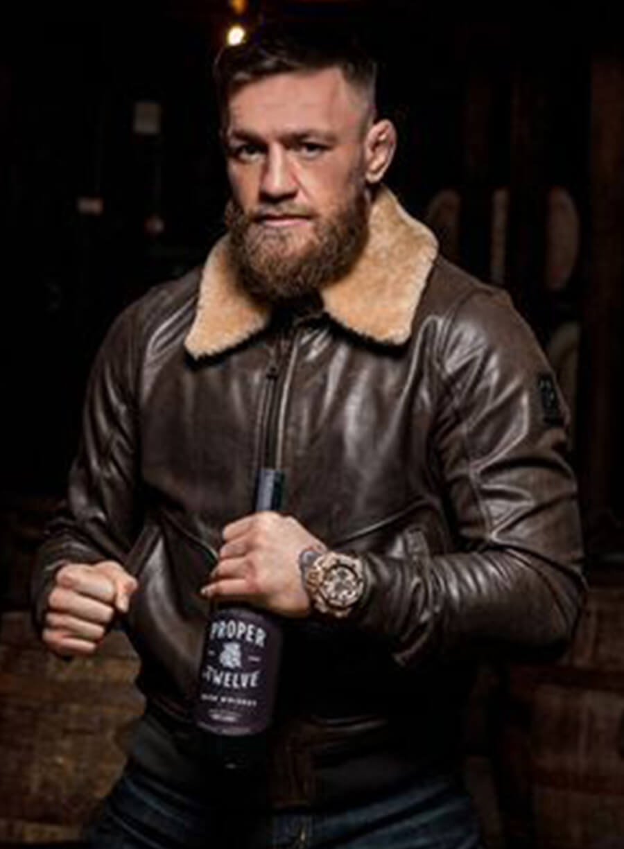 Harpoon Conor McGregor Fur Inspired Brown Leather Jacket