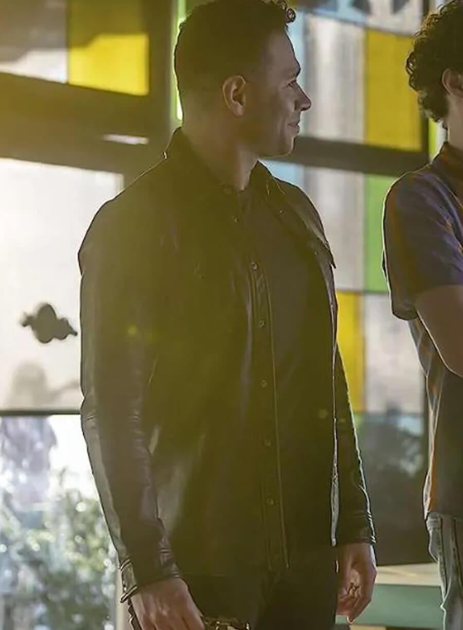 Harpoon Chad Danforth Inspired Black Real Leather Leather Jacket - High School Musical The Series Style