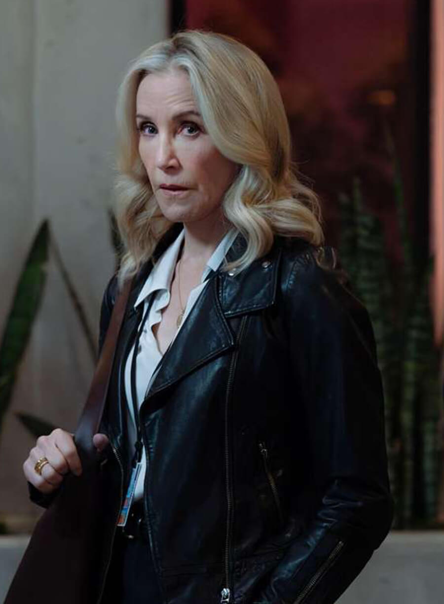 Harpoon Felicity Huffman Inspired Black Real Leather Leather Jacket - Criminal Minds Tv Series Style