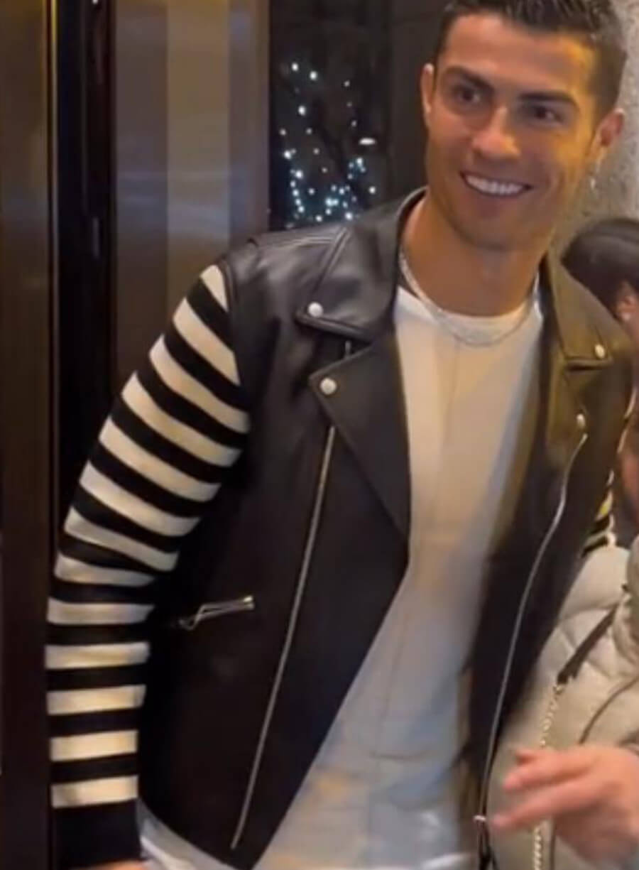 Harpoon Cristiano Ronaldo Inspired Black Biker Jacket