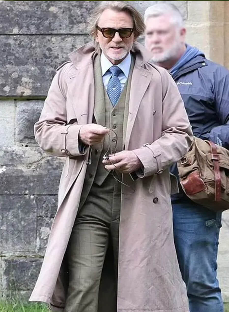 Harpoon Daniel Craig Inspired Beige Coat - Wake Up Dead Man 2025 Style