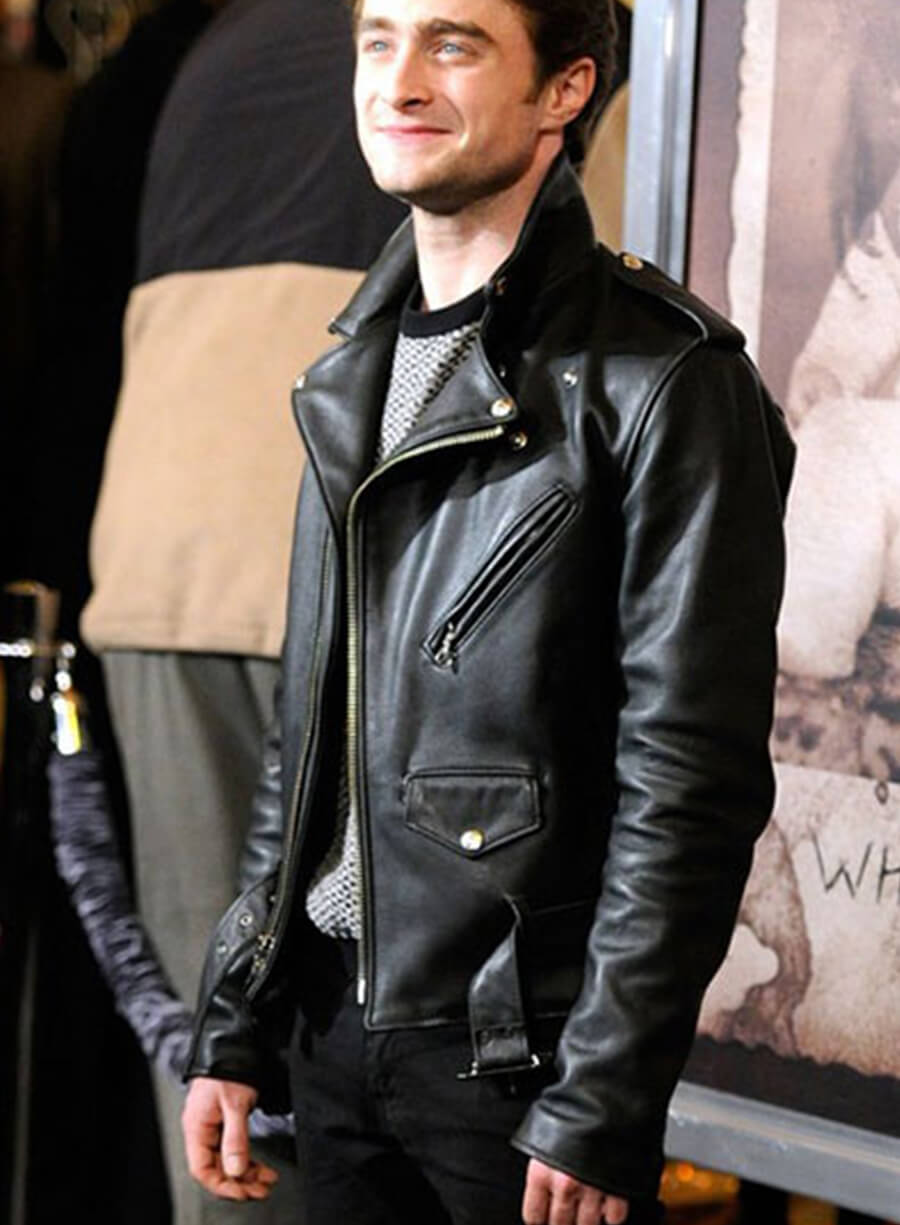 Harpoon Daniel Radcliffe Inspired Black Biker Jacket
