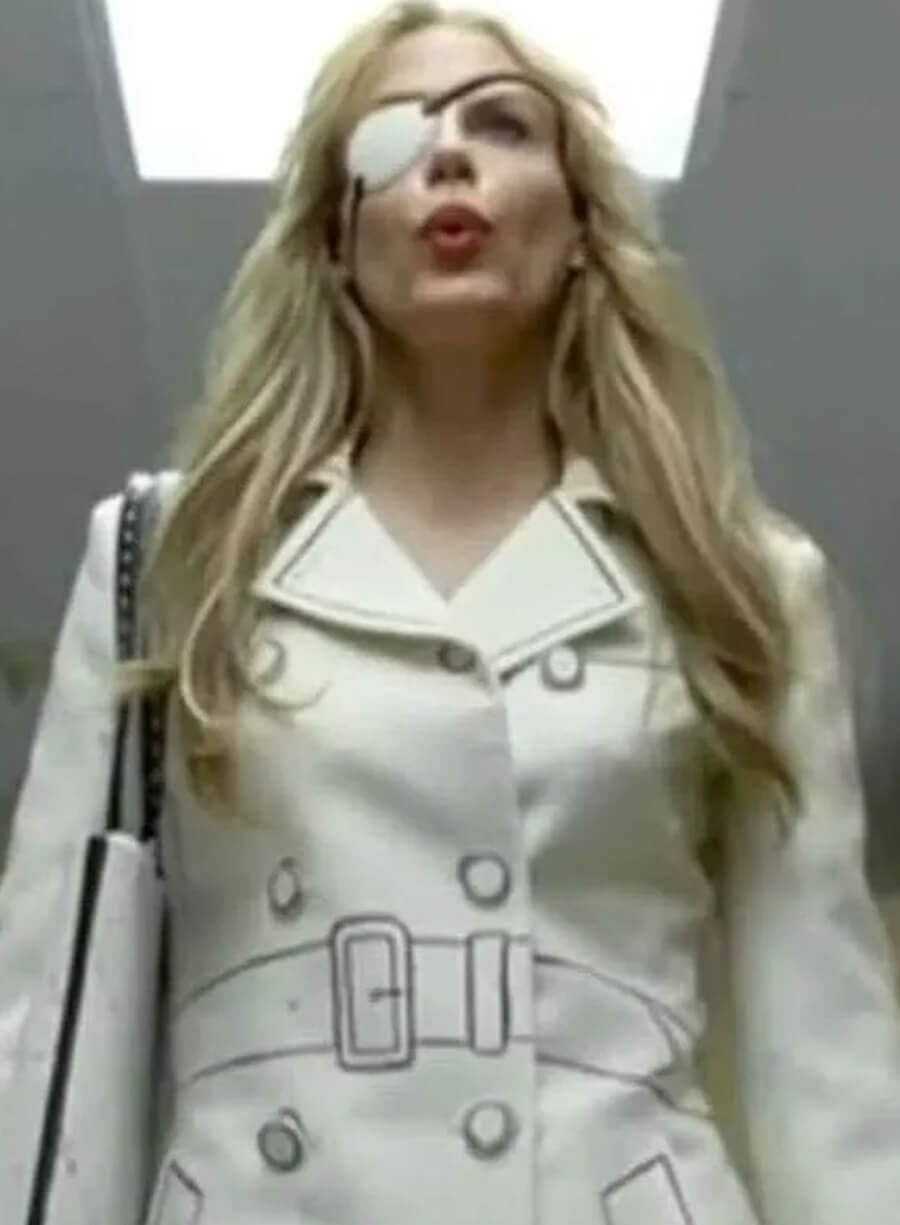 Harpoon Elle Driver Inspired White Cotton Fabric Coat - Kill Bill Vol. 1 Style