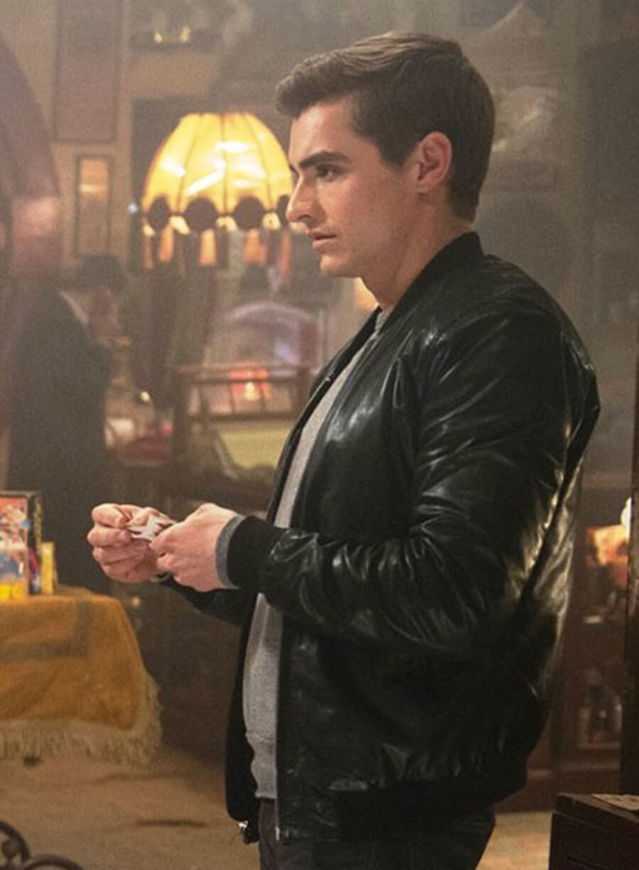 Harpoon Dave Franco Inspired Black Real Leather Leather Jacket - Now You See Me 2 Style