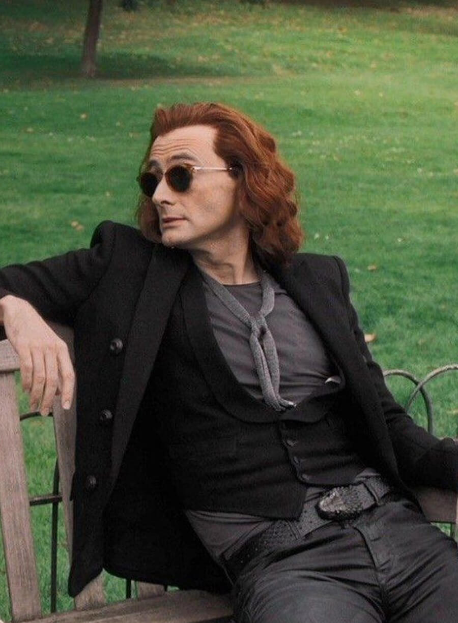 Harpoon Crowley Inspired Black Wool Jacket - Good Omens Style