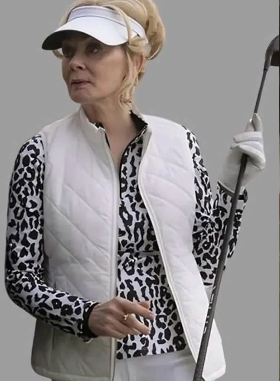 Harpoon Deborah Vance Inspired White Leather Jacket - Hacks Tv Series Style
