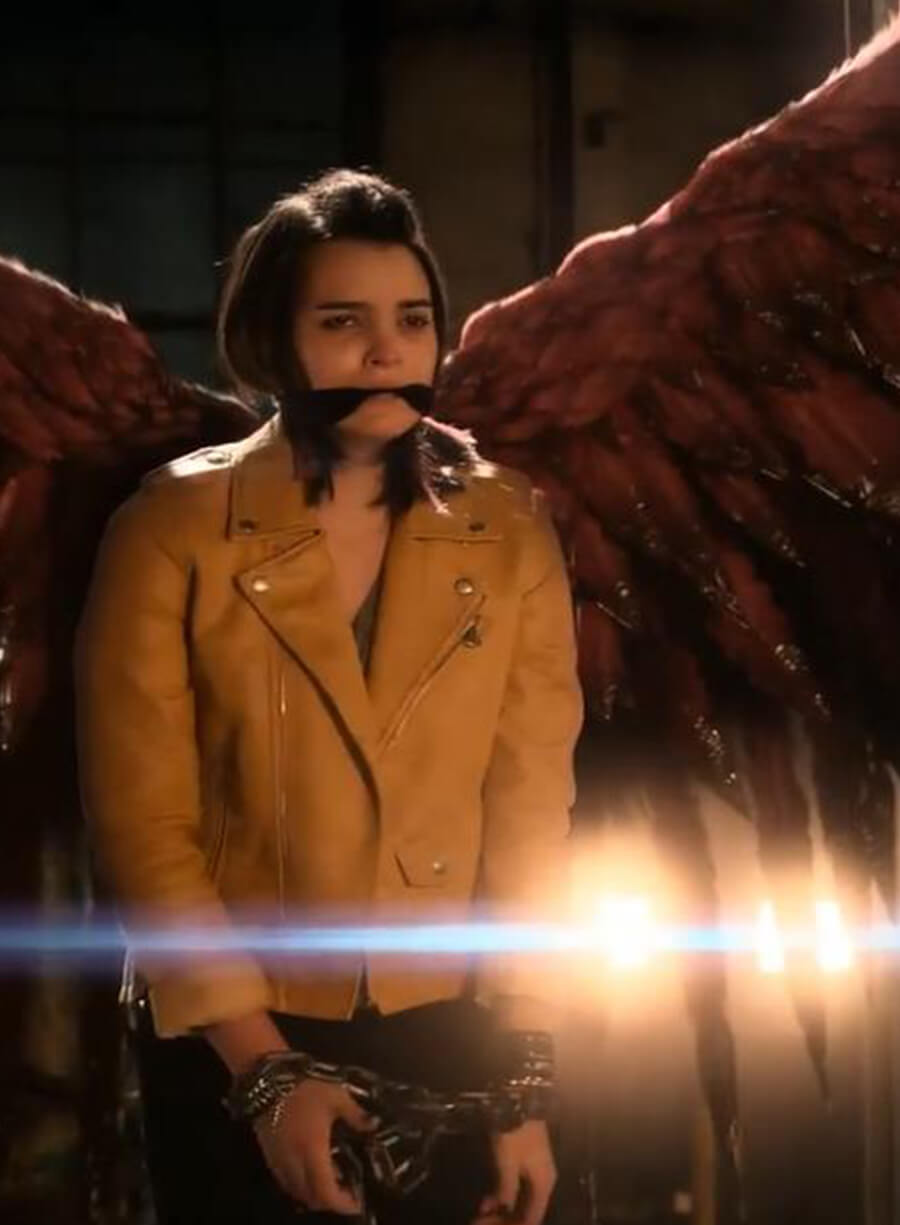 Harpoon Aurora Decker-Morningstar Inspired Yellow Biker Jacket - Lucifer Style