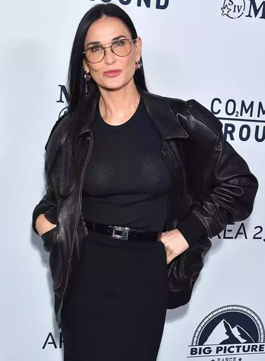 Harpoon Demi Moore Inspired Black Leather Jacket
