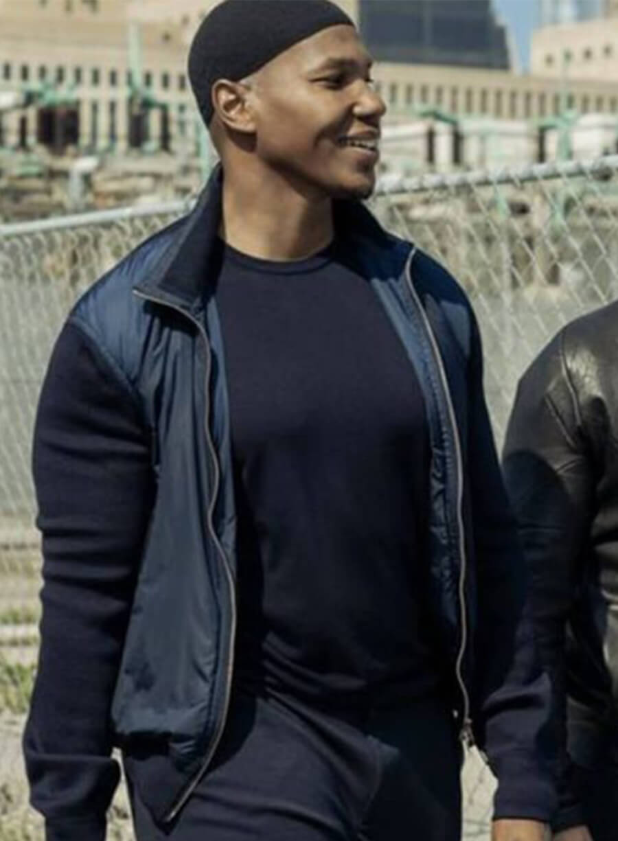 Harpoon Diamond Inspired Blue Cotton Jacket - Power Book II: Ghost Style
