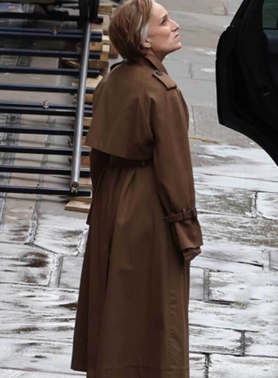 Harpoon Diana Taverner Inspired Brown Cotton Fabric Coat - Slow Horses S04 Style