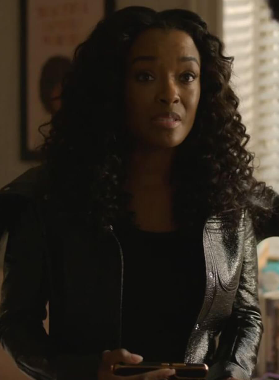 Harpoon Diana Tejada Inspired Black Leather Jacket - Power Book II: Ghost Style