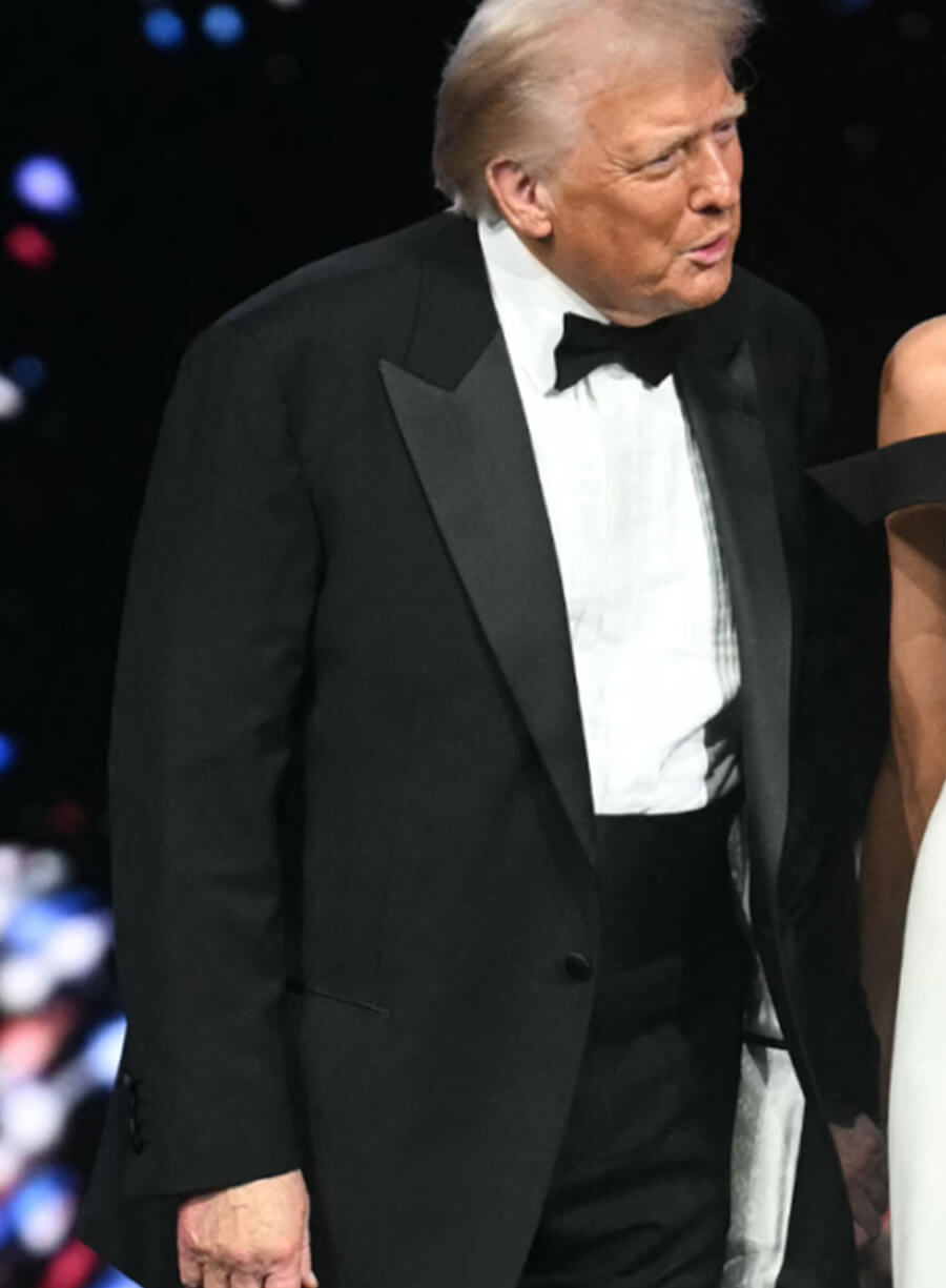 Harpoon Donald Trump Inspired Black Leather Jacket - Inaugural Balls 2025 Style
