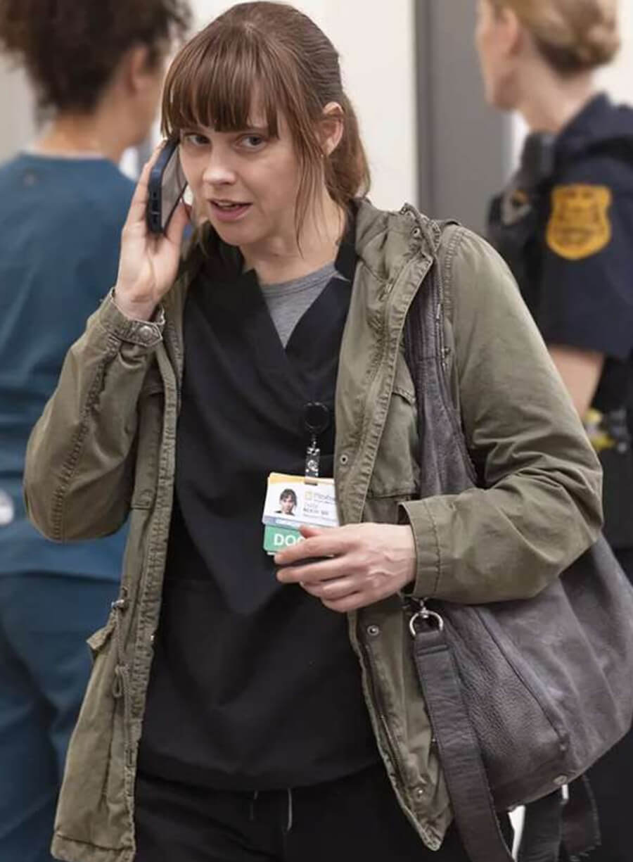 Harpoon Dr. Cassie McKay Inspired Green Hooded Jacket - The Pitt Style