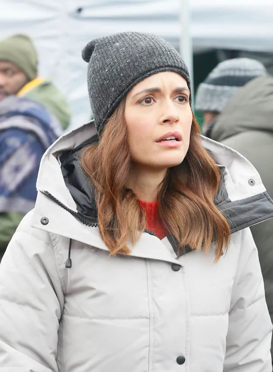 Harpoon Dr. Natalie Manning Inspired White Hooded Jacket - Chicago Med Style