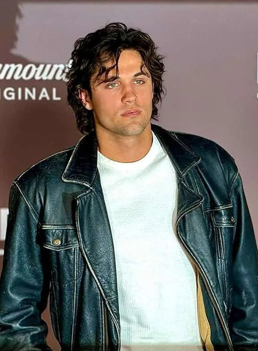 Harpoon Dakota Loving Inspired Black Leather Jacket - Landman Tv Series Style