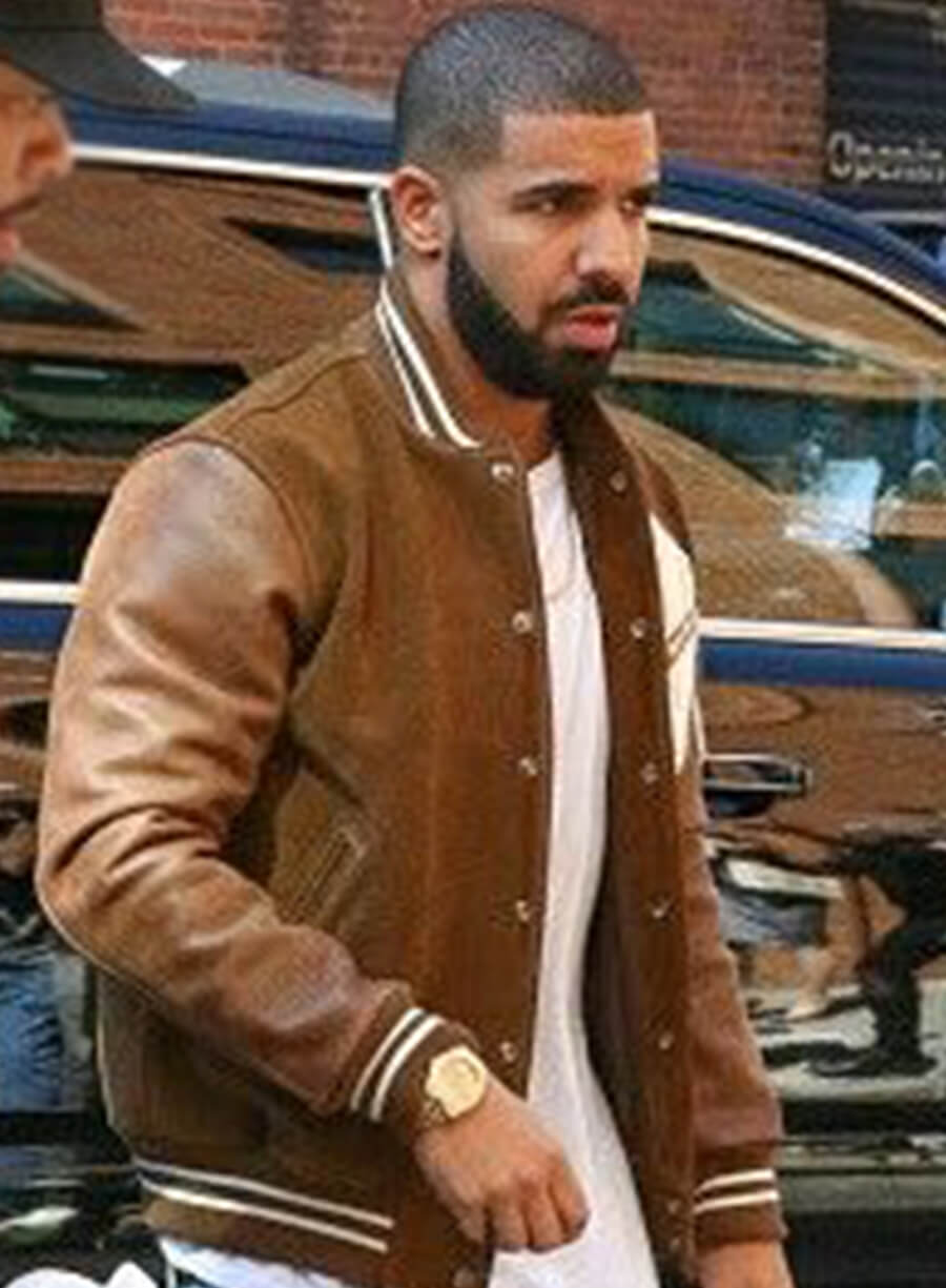 Harpoon Drake Suede Inspired Brown Suede Leather Varsity Jacket