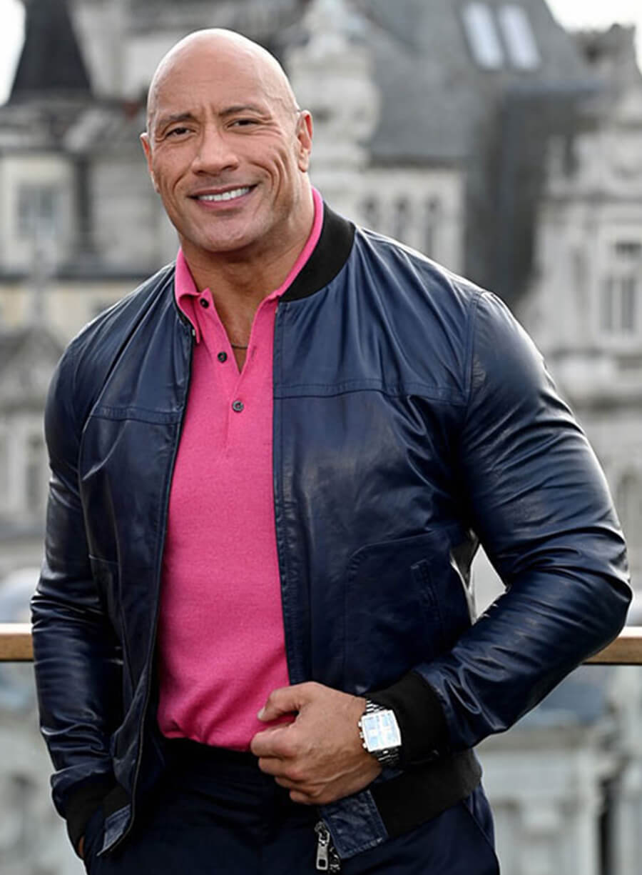 Harpoon Dwayne Johnson The Rock Inspired Black Leather Jacket