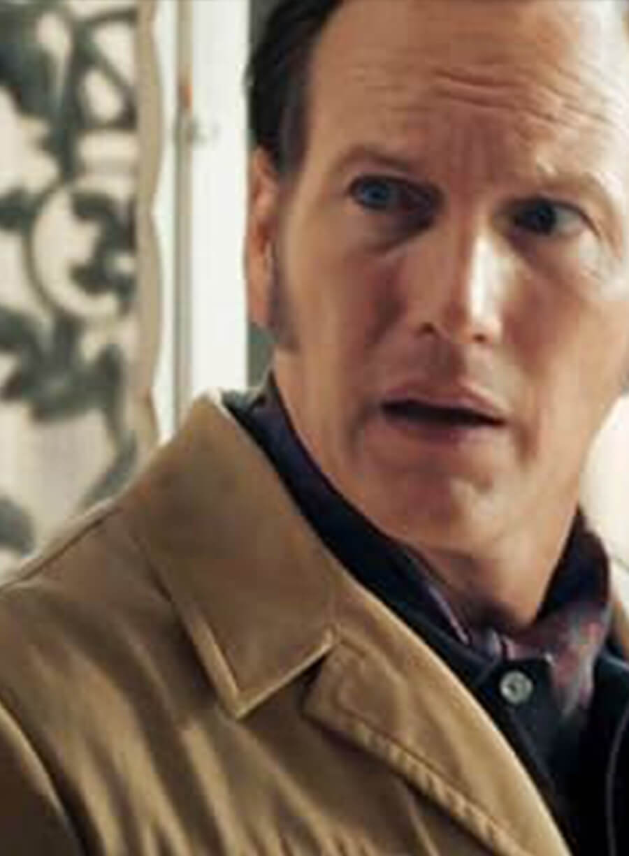 Harpoon Ed Warren Inspired Beige Leather Jacket - The Conjuring Last Rites 2025 Style