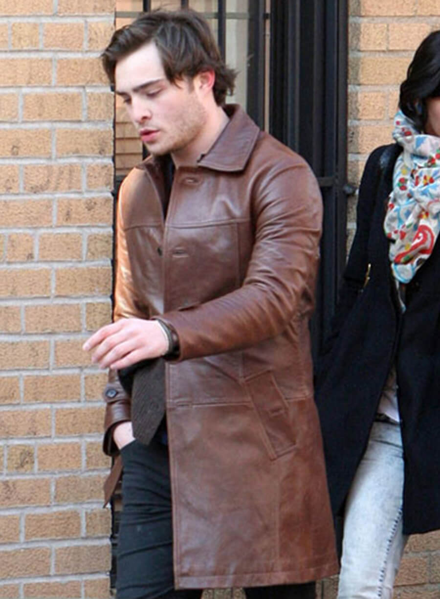 Harpoon Ed Westwick Trench Inspired Brown Coat