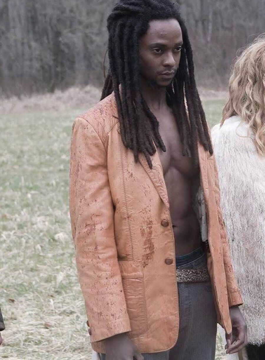 Harpoon Laurent Inspired Orange Real Leather Leather Jacket - Twilight Style