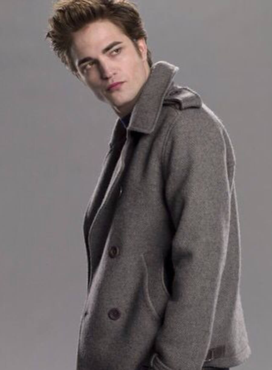Harpoon Edward Cullen Inspired Grey Wool Fabric Coat - Twilight Style