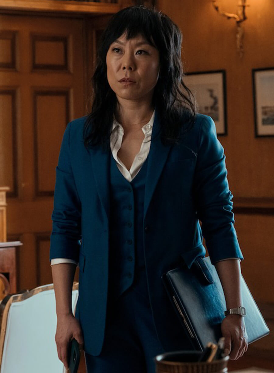 Harpoon Eidra Graham Inspired Blue Leather Jacket - The Diplomat Style