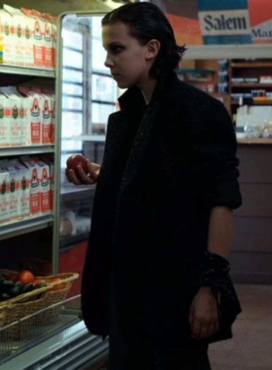 Harpoon Eleven Inspired Black Coat - Stranger Things Style