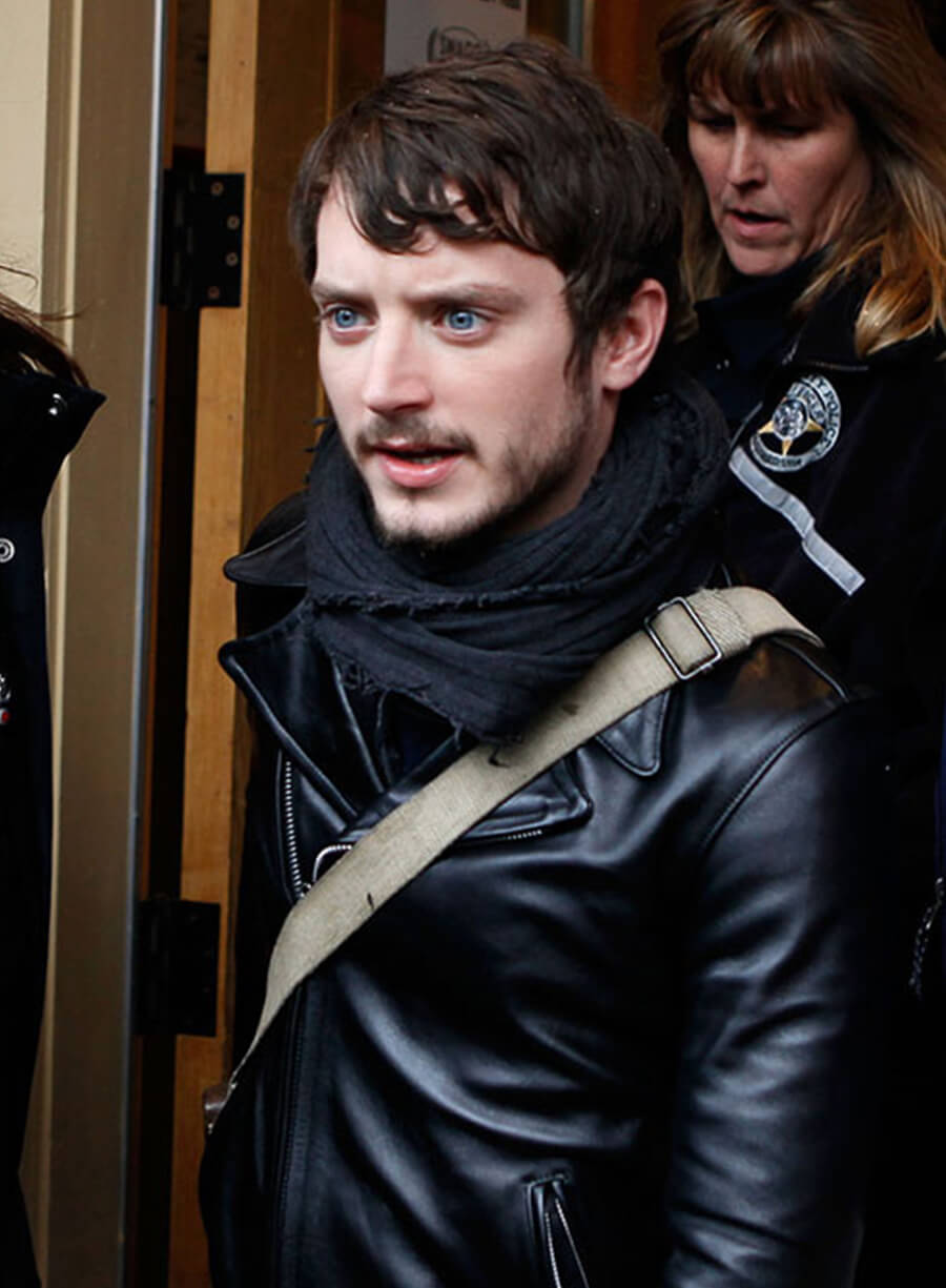 Harpoon Elijah Wood Inspired Black Leather Jacket