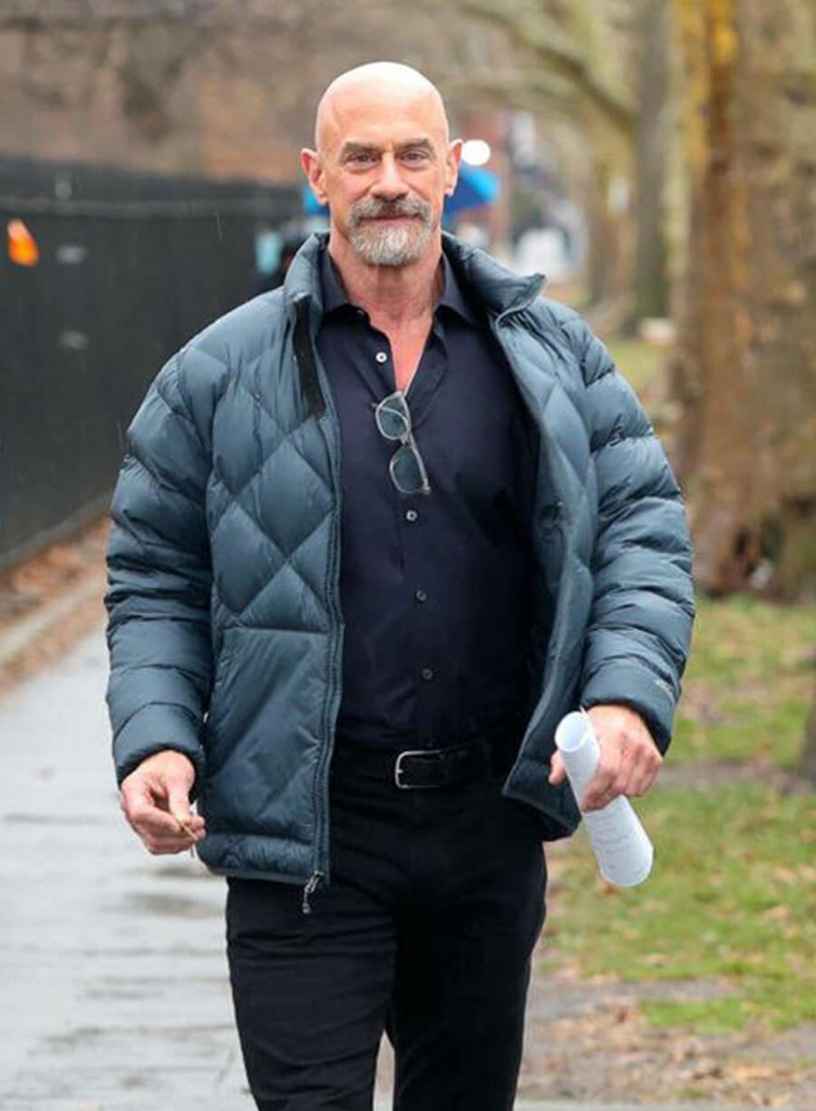 Harpoon Elliot Stabler Inspired Grey Leather Jacket - Law & Order Organized Crime Style