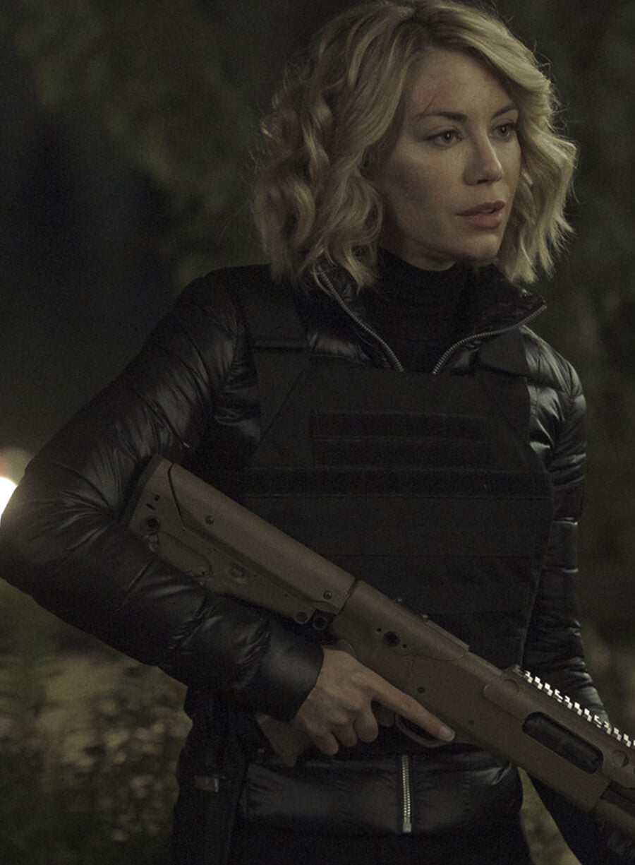 Harpoon Emilia Harcourt Inspired Black Leather Jacket - Peacemaker Style